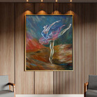 Quadro Decorativo Conceito Ballet Com Moldura E Vidro Dourada