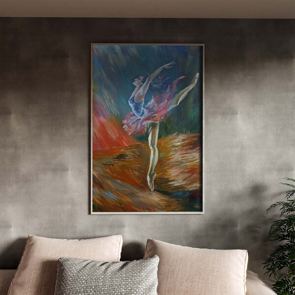 Quadro Decorativo Conceito Ballet Com Moldura E Vidro Prata -