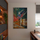 Quadro Decorativo Conceito Ballet Com Moldura Prata - 120x60