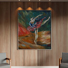 Quadro Decorativo Conceito Ballet Com Moldura Prata - 90x60 Cm
