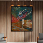 Quadro Decorativo Conceito Ballet Com Moldura Preto - 150x80