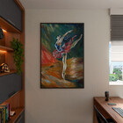 Quadro Decorativo Conceito Ballet Com Moldura Preto - 200x100