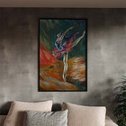 Quadro Decorativo Conceito Ballet Com Moldura Preto - 200x100