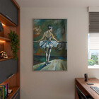 Quadro Decorativo Conceito Ballet Dancer Com Moldura Prata -