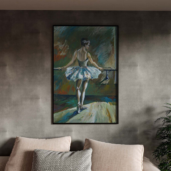 Quadro Decorativo Conceito Ballet Dancer Com Moldura Preto -