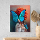 Quadro Decorativo Conceito Blue Butterfly - 100x70 Cm