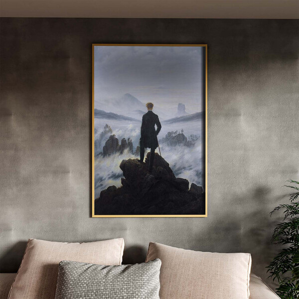 Quadro Decorativo Conceito Caminhante Sobre O Mar De Névoa -