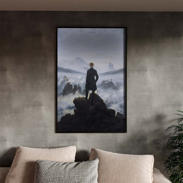 Quadro Decorativo Conceito Caminhante Sobre O Mar De Névoa -