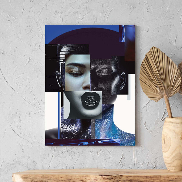 Quadro Decorativo Conceito Composição De Faces Fashion - 200x