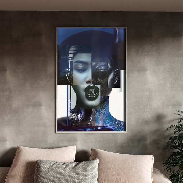 Quadro Decorativo Conceito Composição De Faces Fashion Com Mo