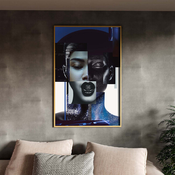 Quadro Decorativo Conceito Composição De Faces Fashion Com Mo