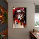 Quadro Decorativo Conceito Cultural India Com Moldura Dourada