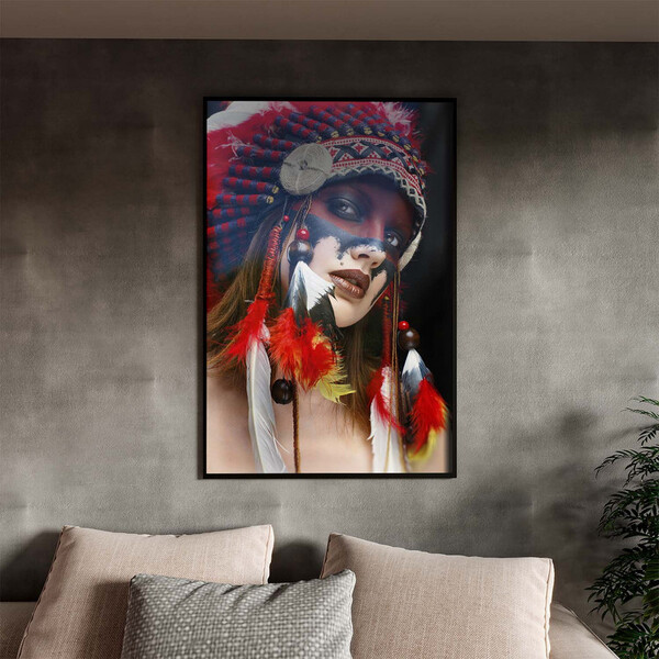 Quadro Decorativo Conceito Cultural India Com Moldura E Vidro