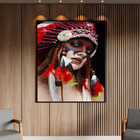 Quadro Decorativo Conceito Cultural India Com Moldura Preto -