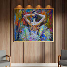 Quadro Decorativo Conceito Danças Back View Com Moldura Doura