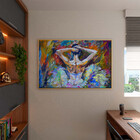 Quadro Decorativo Conceito Danças Back View Com Moldura Doura