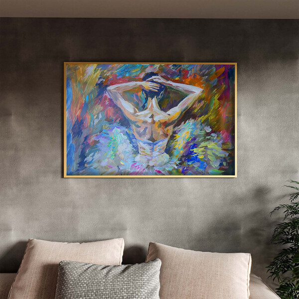 Quadro Decorativo Conceito Danças Back View Com Moldura E Vid