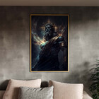 Quadro Decorativo Conceito Deus Do Universo Com Moldura Doura
