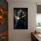 Quadro Decorativo Conceito Deus Do Universo Com Moldura Doura