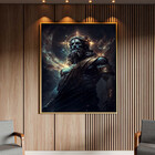 Quadro Decorativo Conceito Deus Do Universo Com Moldura Doura