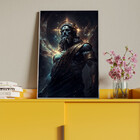 Quadro Decorativo Conceito Deus Do Universo Com Moldura Prata