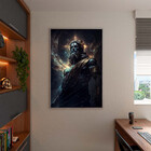 Quadro Decorativo Conceito Deus Do Universo Com Moldura Prata