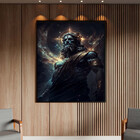 Quadro Decorativo Conceito Deus Do Universo Com Moldura Preto