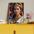 Quadro Decorativo Conceito Deusa Serenidade Com Moldura Doura