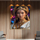 Quadro Decorativo Conceito Deusa Serenidade Com Moldura Doura