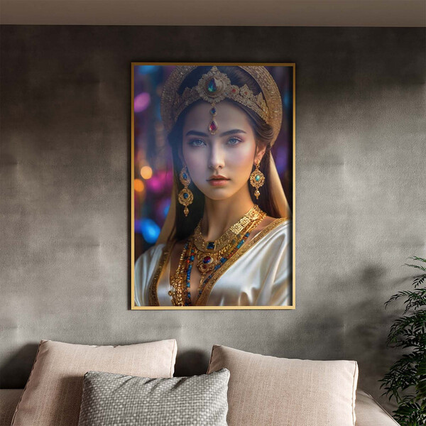 Quadro Decorativo Conceito Deusa Serenidade Com Moldura E Vid