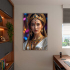 Quadro Decorativo Conceito Deusa Serenidade Com Moldura Prata