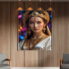 Quadro Decorativo Conceito Deusa Serenidade Com Moldura Prata