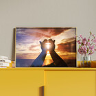 Quadro Decorativo Conceito Faith Com Moldura E Vidro Dourada