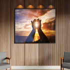 Quadro Decorativo Conceito Faith Com Moldura E Vidro Preto -