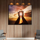 Quadro Decorativo Conceito Faith Com Moldura Preto - 150x80 Cm