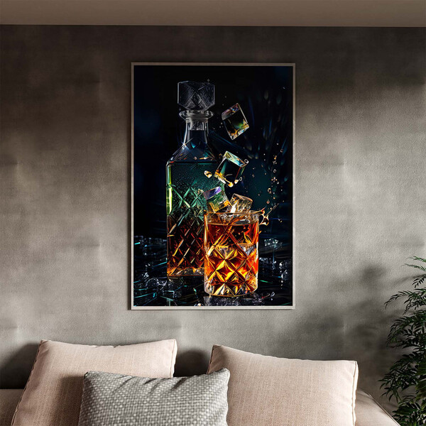 Quadro Decorativo Conceito Fatality Com Moldura Prata - 180x1