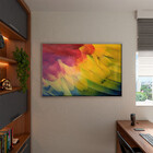 Quadro Decorativo Conceito Feathers Com Moldura E Vidro Prata