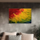 Quadro Decorativo Conceito Feathers Com Moldura Prata - 150x1