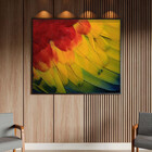 Quadro Decorativo Conceito Feathers Com Moldura Preto - 150x8