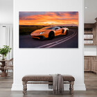 Quadro Decorativo Conceito Lamborguine Laranja - 120x80 Cm