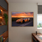 Quadro Decorativo Conceito Lamborguine Laranja Com Moldura Do