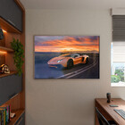 Quadro Decorativo Conceito Lamborguine Laranja Com Moldura E