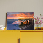 Quadro Decorativo Conceito Lamborguine Laranja Com Moldura E