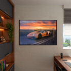 Quadro Decorativo Conceito Lamborguine Laranja Com Moldura E