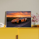 Quadro Decorativo Conceito Lamborguine Laranja Com Moldura Pr