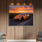 Quadro Decorativo Conceito Lamborguine Laranja Com Moldura Pr