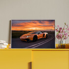 Quadro Decorativo Conceito Lamborguine Laranja Com Moldura Pr