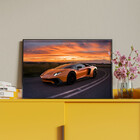 Quadro Decorativo Conceito Lamborguine Laranja Com Moldura Pr