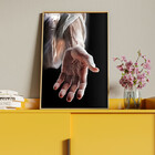 Quadro Decorativo Conceito Mão De Jesus Com Moldura Dourada -