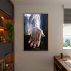 Quadro Decorativo Conceito Mão De Jesus Com Moldura E Vidro D